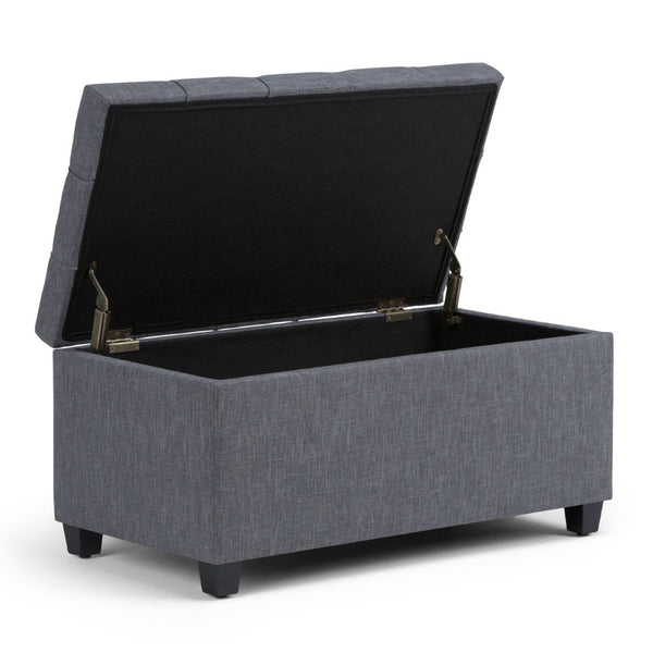 English Elm Sienna Storage Ottoman Bench - Stylish Slate Grey Upholstered Seating & Hidden Storage Solution B136P159117-GIGA