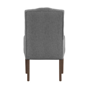 Homelegance By Top-Line Amina Light Distressed Natural Finish Linen Tufted Dining Chair Light Natural Wood