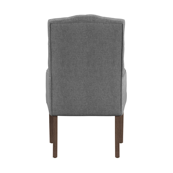 Homelegance By Top-Line Amina Light Distressed Natural Finish Linen Tufted Dining Chair Light Natural Wood