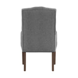 Homelegance By Top-Line Amina Light Distressed Natural Finish Linen Tufted Dining Chair Light Natural Wood