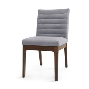 English Elm Christopher Knight Home® - DINING Chair Set of 2 Dark Grey Mid-Century Upholstered Fabric Seats with Channel Stitching & Splayed Rubberwood Legs 73471.00