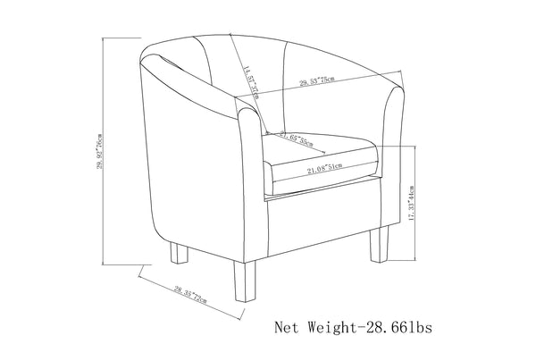 English Elm Austin Tub Chair - Elegant Distressed Dark Blue Vegan Faux Leather For Modern Comfort & Style B136P159642