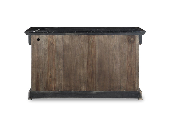 A.R.T. Furniture Landmark Buffet: Elegant Traditional European Design With Marble Top, Wine Shelves & Drawers Brown, Black Material, Hickory And Oak Veneers 256251-2316