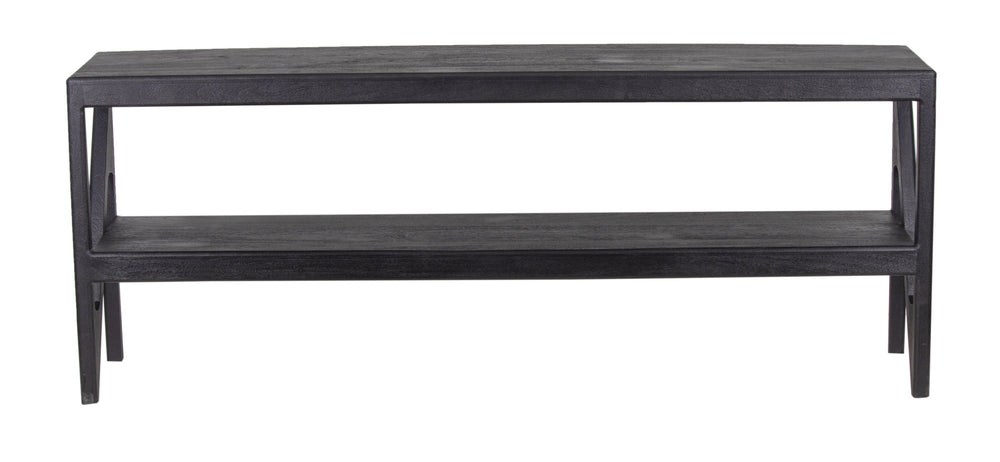 Porter Designs Porter Canberra Solid Mango Wood Tv Stand - Contemporary Black Design With Sophisticated Style Black Wood 06-108-03-9487