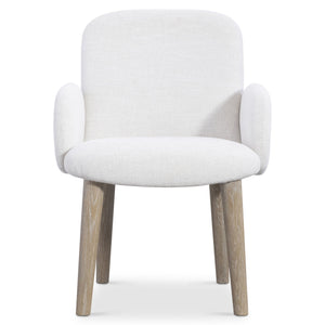 Bernhardt Bernhardt Loggia Arm Chair With Contoured Back, Aria Oak Legs, Performance Fabric B161, Stain-Resistant Comfort 345546
