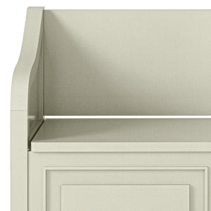 English Elm Connaught Entryway Storage Bench - Handcrafted Antique White Charm With Smart Storage & Seating B136P158532