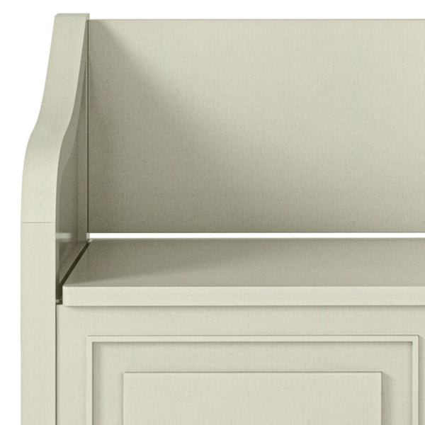 English Elm Connaught Entryway Storage Bench - Handcrafted Antique White Charm With Smart Storage & Seating B136P158532