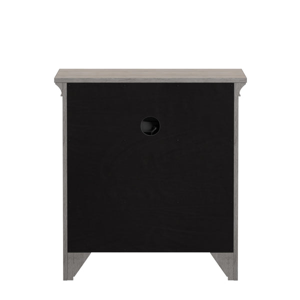 Homelegance By Top-Line Macie 1-Drawer Wood Cupboard Nightstand with Charging Station White Wood