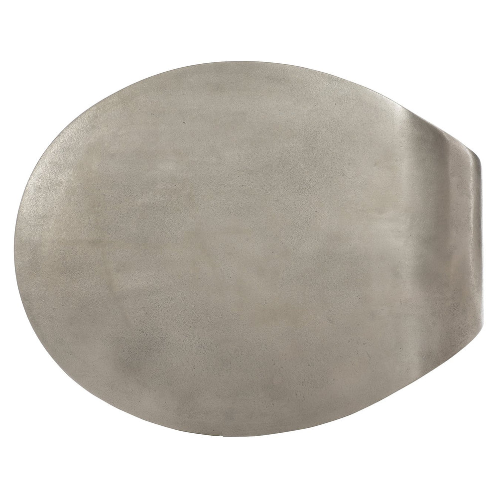 Bernhardt Bernhardt Teardrop Cocktail Table With Graphite Cast Aluminum Top & Sand Grey Concrete Base, Modern Artful Statement 309013