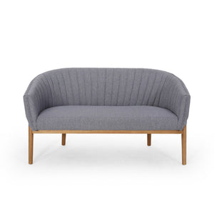 English Elm Loveseat Mid-century Modern Channel Tufted Upholstered Sofa with Rubberwood Tapered Legs 65780.00FCHAR