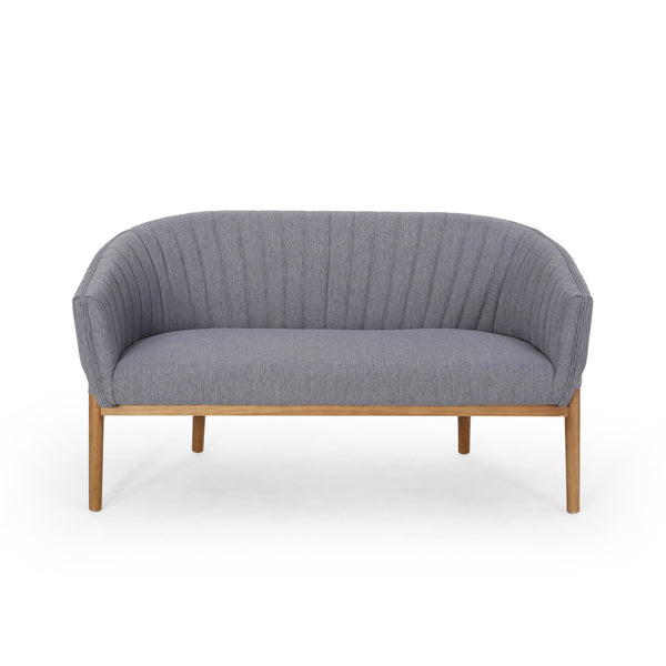 English Elm Loveseat Mid-century Modern Channel Tufted Upholstered Sofa with Rubberwood Tapered Legs 65780.00FCHAR