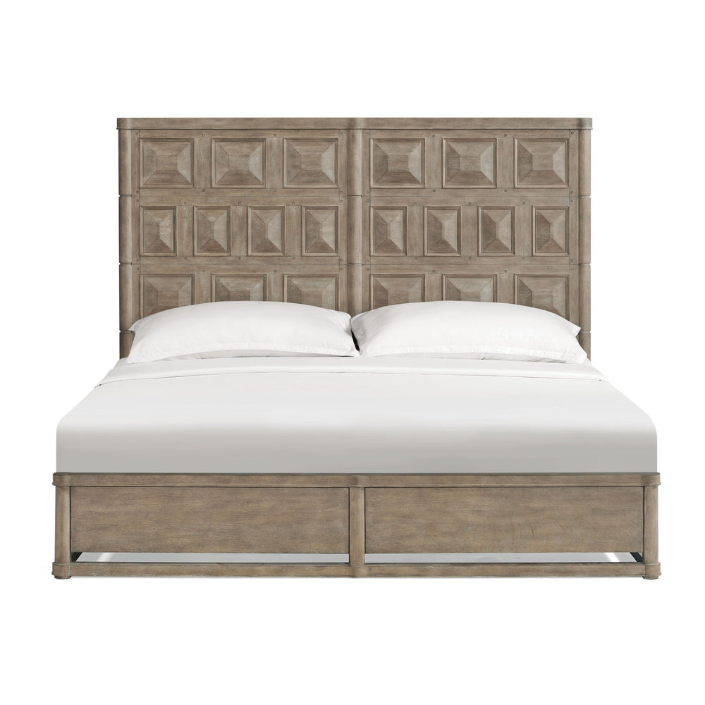 A.R.T. Furniture Reforma King Panel Bed In Tapenade Finish - Rustic Elegance With Storage Drawers & No Box Spring Needed Brown Parawood Solids,Random Match Flaky Oak Veneers 324136-2358