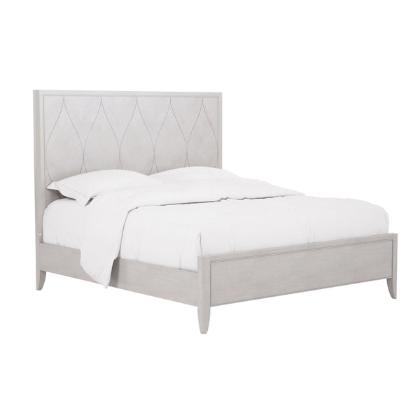 A.R.T. Furniture Mezzanine Elegant Dove Gray Bed With Arabesque Veneer Design For Luxury & Comfort In Your Bedroom Light Gray Parawood And Poplar Solids,Maple Veneer 325136-2249