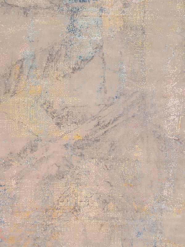 Pasargad Home Modern Hand-knotted Area Rug – Elegant Abstract Design In Premium Viscose Silk & Wool   Prj-15c 9x12