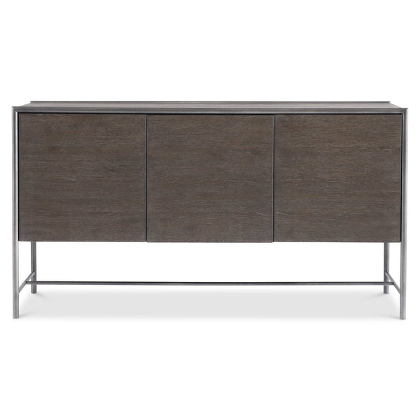 Bernhardt Bernhardt Outline Buffet With Wire-Brushed Oak, Textured Steel Frame, Soft-Close Drawers & Shelves 360135