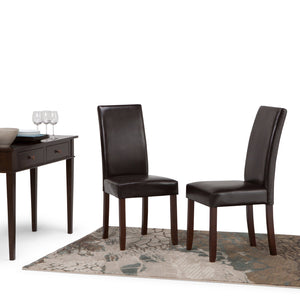 English Elm Acadian Parson Dining Chair Set Of 2 - Stylish Tanner'S Brown Faux Leather For Home Or Office B136P159789