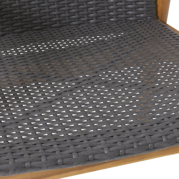 English Elm Christopher Knight Home® - BRYAN Acacia Club Chair Set of 2 - Natural Wicker Seating, Durable Metal & Wood Frame, Outdoor Comfort 71509.00GRY