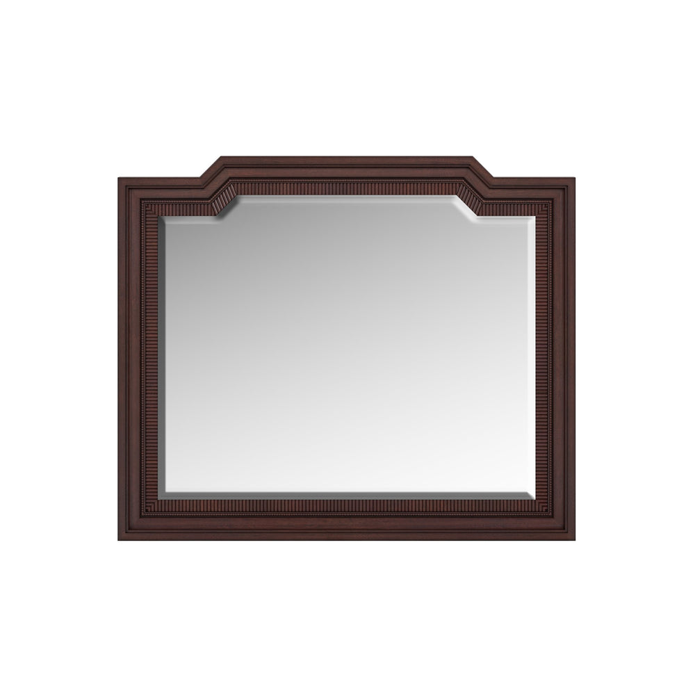 A.R.T. Furniture Revival Dresser Mirror - Elegant Napa Mahogany Finish, Versatile Wall-hung Or Dresser Mount Design Brown Rubberwood Solids,Glass,Resin 328120-1730