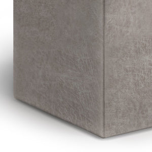 English Elm Rockwood - Stylish Multi-Functional Cube Storage Ottoman With Flip-Over Tray In Grey Taupe B136P159100-GIGA