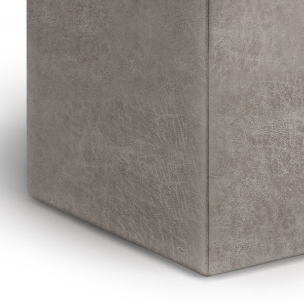 English Elm Rockwood - Stylish Multi-Functional Cube Storage Ottoman With Flip-Over Tray In Grey Taupe B136P159100-GIGA
