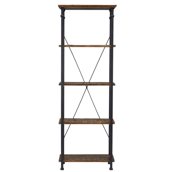 Homelegance By Top-Line Rafferty Vintage Industrial Rustic 26-inch Bookcase Brown Wood