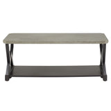 Homelegance By Top-Line Emery Black Finish Light Grey Fiber Cement Top Table Black Wood