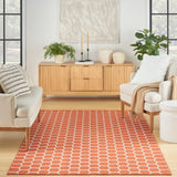 Nourison Reversible Indoor Outdoor RVB01 Machine Made Loom-woven Borderless Design Indoor/Outdoor Modern Outdoor Rug Coral, Coral 89% Polypropylene,11% Polyester 99446974150