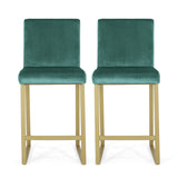 Christopher Knight Home® - Noble House - Toucanet Modern Glam Velvet Barstools - Set Of 2