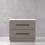 Parker House Pure Modern - Bedroom King Panel Bed With 2 Nightstands Grey Oak Solids ,Oak Veneers Bpur-3pc-1166-n2