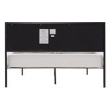 Homelegance By Top-Line Noelle Metal Platform Bed with Geometric Headboard Black Metal