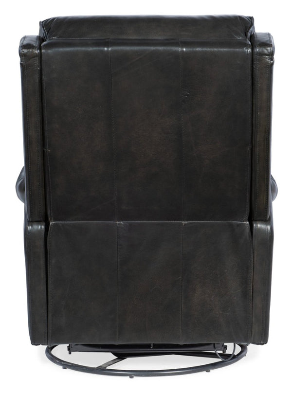 Hooker Furniture Stark Power Swivel Glider Recliner With Usb Port, Brindisi Trinita Leather, Nailhead Trim, 360° Comfort RC234-PSWGL-089
