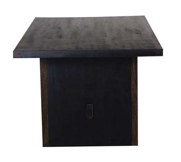 Porter Designs Porter Udo Solid Mango Wood Dining Table With Two-tone Finish, Stylish Trestles For Modern Elegance Black Wood 07-108-01-8791