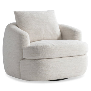 Bernhardt Bernhardt Jules Sculptural Fabric Swivel Chair With Plush Deep Seat, 360° Base, Customizable Finish - Made to Order P1822SA