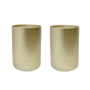 English Elm Christopher Knight Home® - METAL Hammered Accent Side Table Set of 2 — Cylindrical Iron Frame, Textured Finish, No Assembly Needed Gold 65631.00GLD