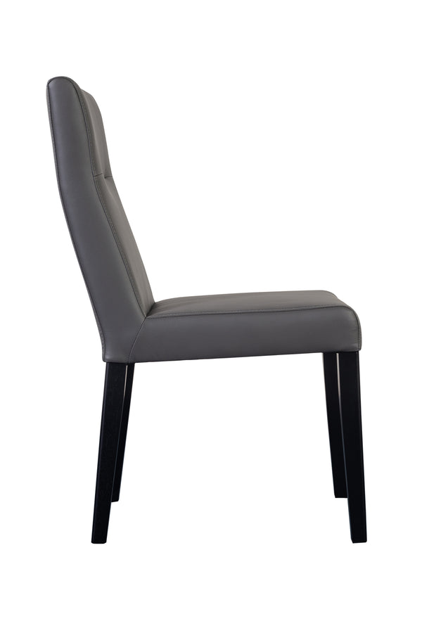 Porter Designs Porter Verona Contemporary Dining Chairs (Set Of 2) - Stylish Gray Faux Leather With Black Legs Gray Fabric 07-204c-02-552