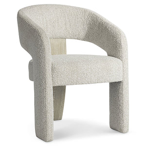 Bernhardt Bernhardt Open-Back Arcadia Arm Chair — Sculptural Clay Wood Back, Wire-Brushed Texture, Durable Fabric 334554