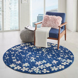 Nourison Tranquil TRA04 Machine Made Power-loomed No Border Indoor Only Contemporary  Rug Navy, Navy Blue 100% Polypropylene 99446484499