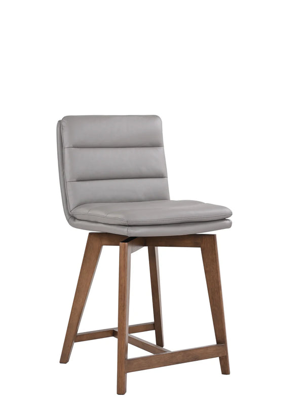 Castor Genuine Leather Counter Chair for Stylish Dining and Ultimate Comfort