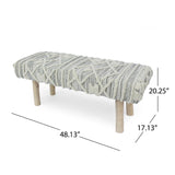 Christopher Knight Home® - Noble House - Laveta Handcrafted Boho Wool and Cotton Rectangular Bench