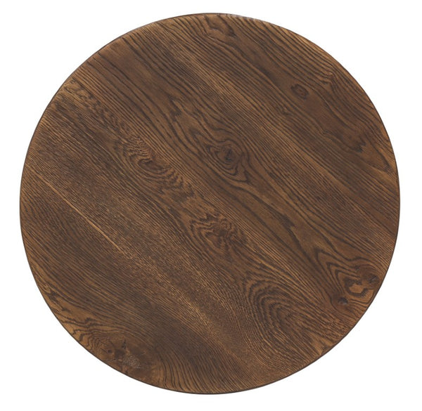 Hooker Furniture Driftwood Round End Table With Distressed Buckboard Oak Finish, Compact Pedestal Design For Small Spaces Medium Wood 6820-80213-85