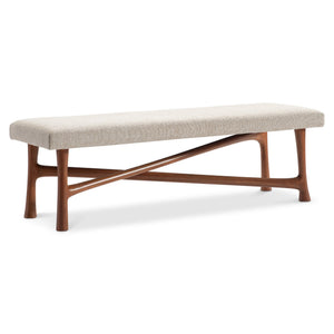 Bernhardt Bernhardt Brasea Upholstered Wood Bench Sculptural Frame for Entryway or Bedroom 394504