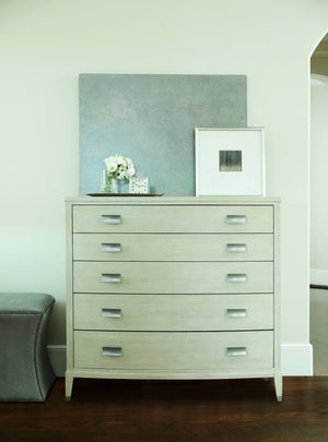Bernhardt Bernhardt East Hampton Tall Chest With Cerused Linen Finish, Quartered Ash Veneers, 5 Drawers Elegance 395118