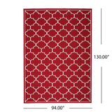 Christopher Knight Home® - Noble House - Thornhill Indoor/ Outdoor Geometric 8 X 11 Area Rug, Red and Ivory