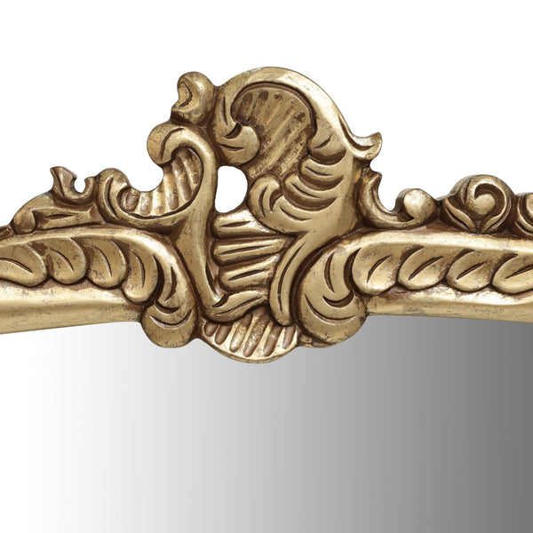 English Elm Christopher Knight Home® - OVERMANTLE Handcrafted Antique Gold Over Mantle Mirror with Carved Frame, Tempered Glass, 58"H 71466.00