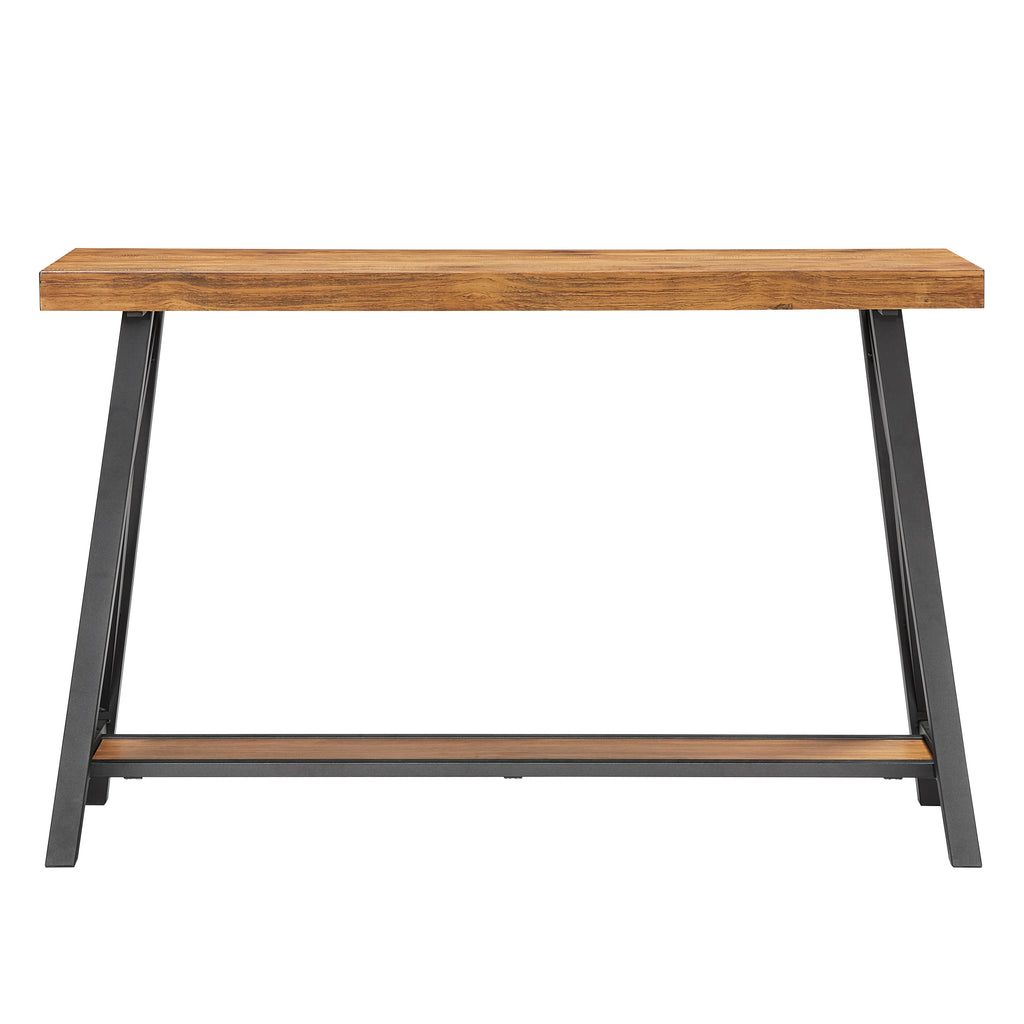Homelegance By Top-Line Alastor Sofa Table with Shelf Oak MDF