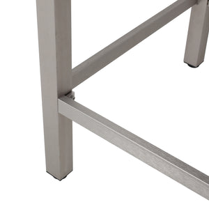 English Elm 43" Outdoor Tempered Glass Top Aluminum Bar Table Powder-coated for Patio Use 60013.00