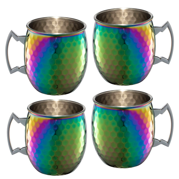 Lenox Cambridge 20 Oz Hammered Rainbow Moscow Mule Mugs, Set of 4 NO COLOR METAL 92832GTHHDS