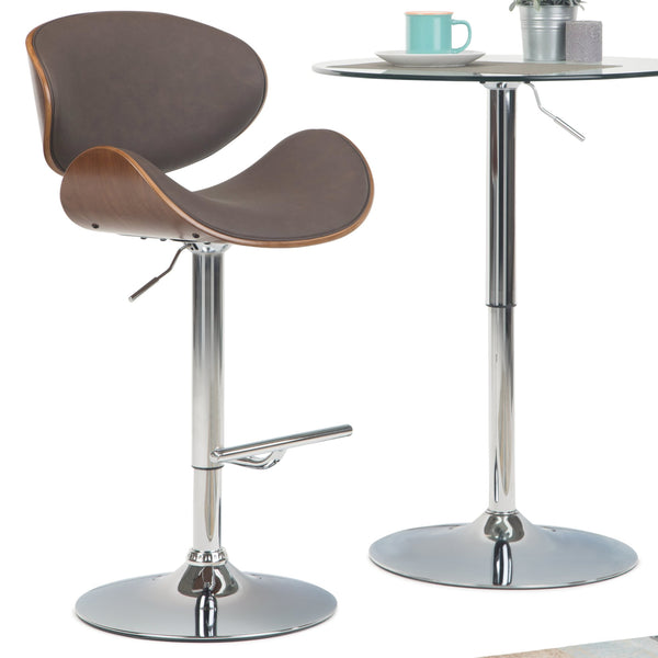 English Elm Marana - Stylish Adjustable Swivel Bar Stool In Distressed Brown For Modern Kitchens & Bars B136P158925
