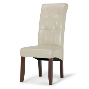 English Elm Cosmopolitan Deluxe Tufted Parson Chair Set of 2 — Premium Tanners Brown Vegan PU, Solid Wood Craftsmanship Beige B136P159787