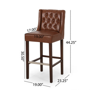 English Elm Christopher Knight Home® - BARSTOOL sleek PU upholstered counter stool with sturdy frame, ergonomic seat and modern minimalist design Light Brown 70678.00PUCOGN